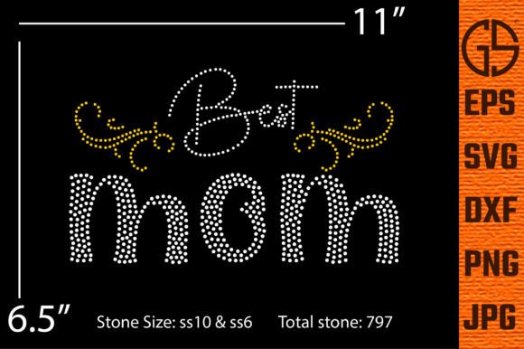 Best Mom Rhinestone Template