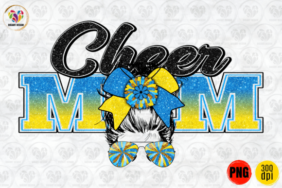 Cheer Mom Blue Yellow Sublimation