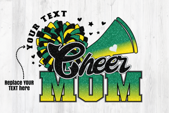 Cheer Mom Green Yellow Sublimation