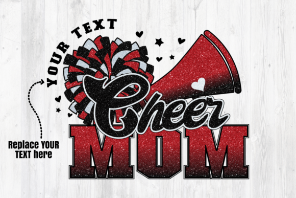 Cheer Mom Maroon Black Sublimation
