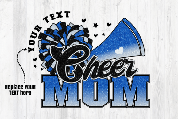 Cheer Mom Navy Blue White Sublimation