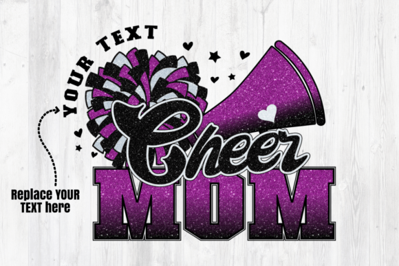 Cheer Mom Purple Black Sublimation