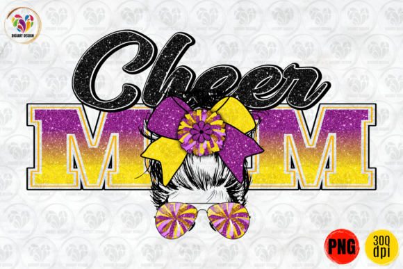 Cheer Mom Purple Yellow Sublimation