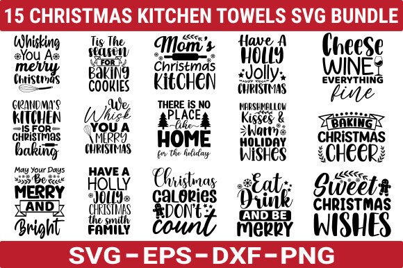 Christmas Kitchen Towels SVG Bundle