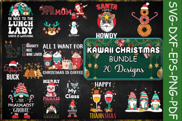 Kawaii Christmas SVG Bundle