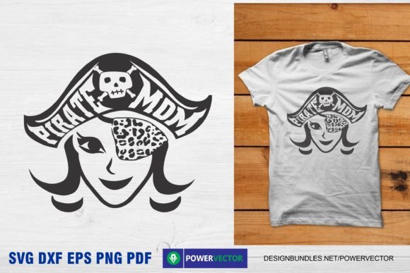 Pirate Mom with Leopard Eye Patch Vector